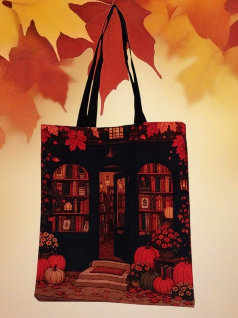 Fall Bookstore Canvas Tote Bag